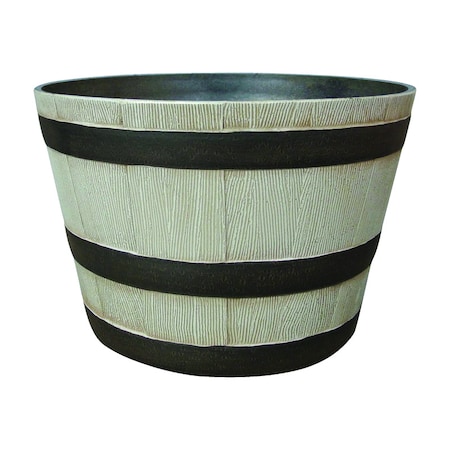 Southern Patio Southern Patio 9.21 in. H X 20.5 in. D Resin Whiskey Barrel Planter Birch HDR-057901